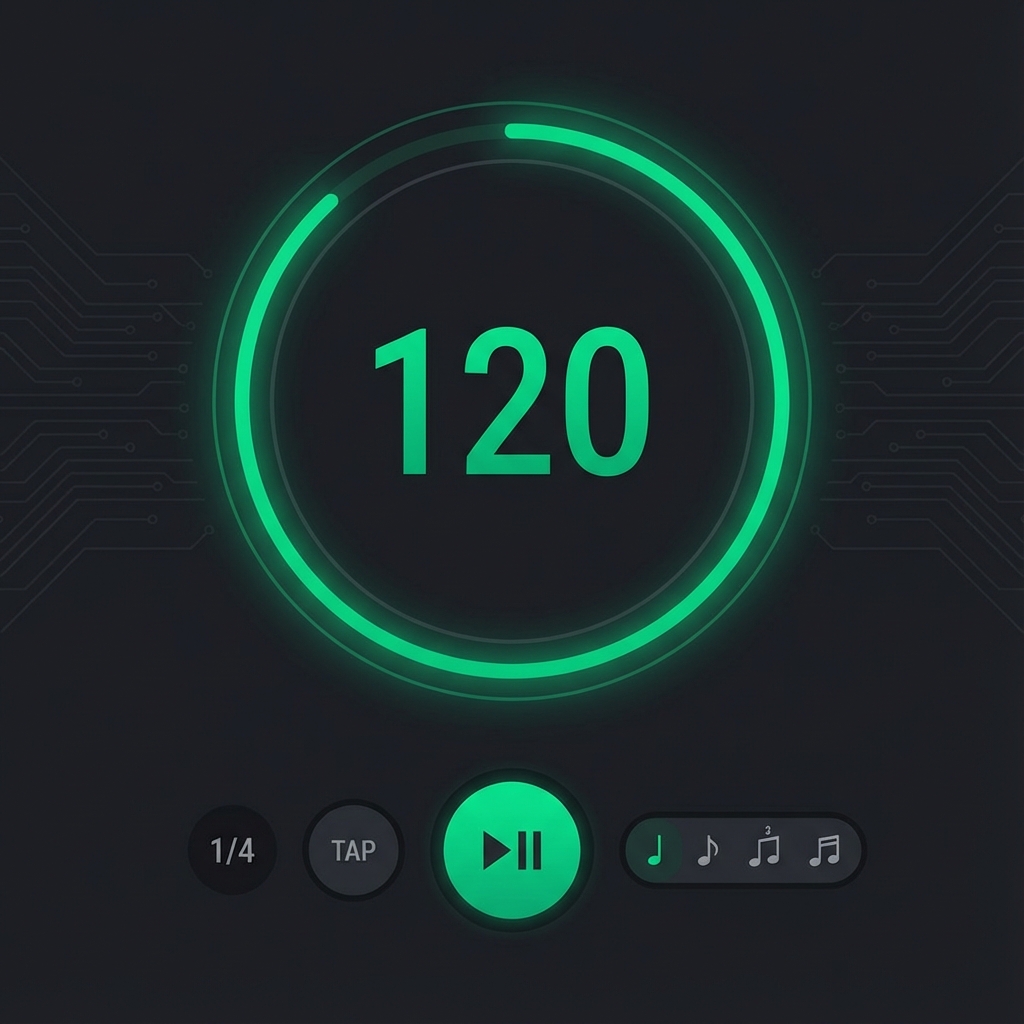 Free online metronome with BPM, tap tempo, visual beat, and practice controls